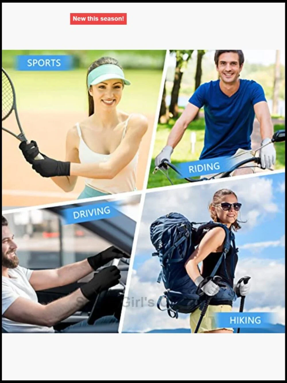 UPF 50+ Sun Protection Driving UV Gloves Full Finger Touchscreen Non Slip